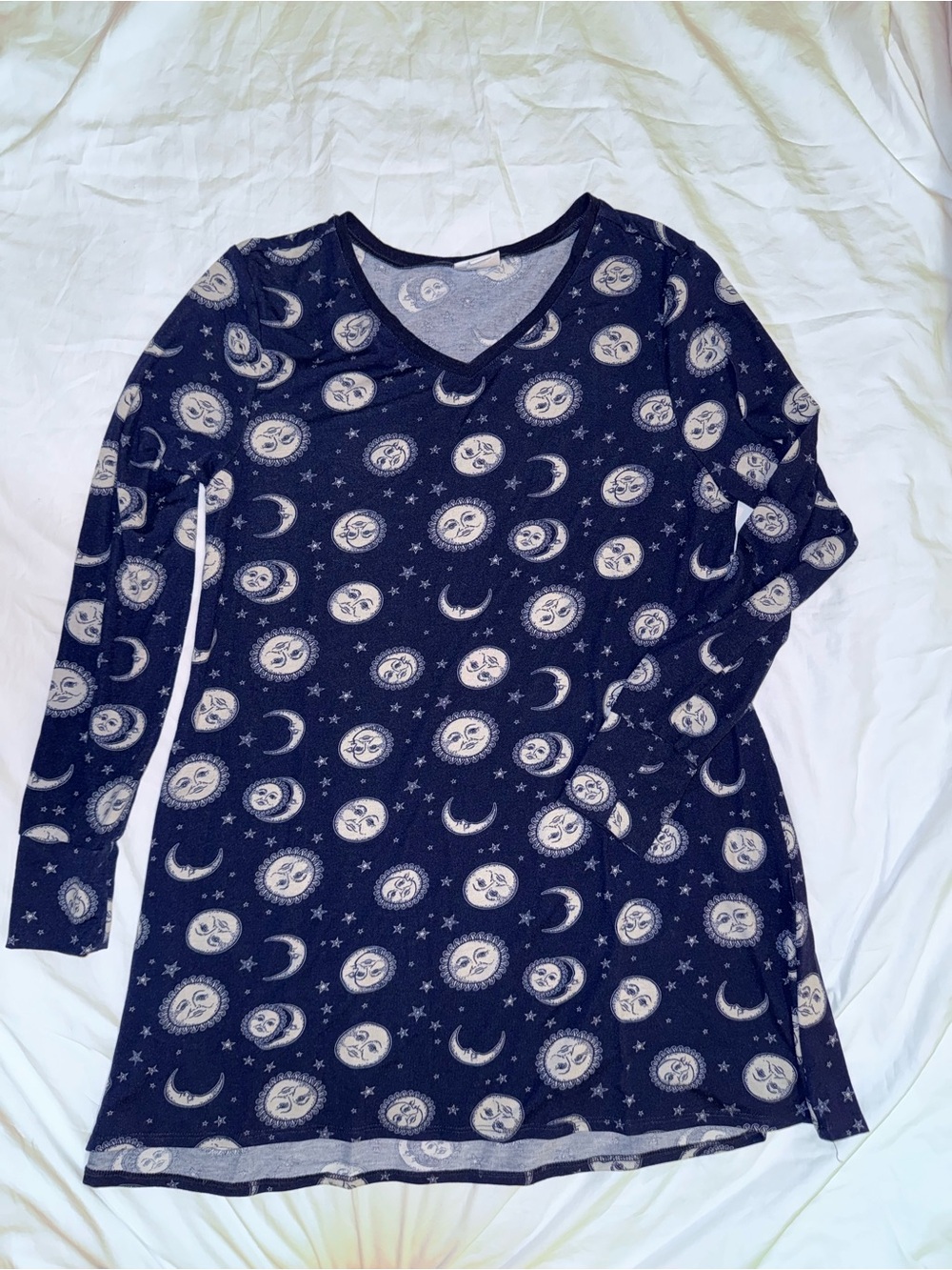 LuLaRoe Navy Blue Moon & Stars V-Neck Tunic
